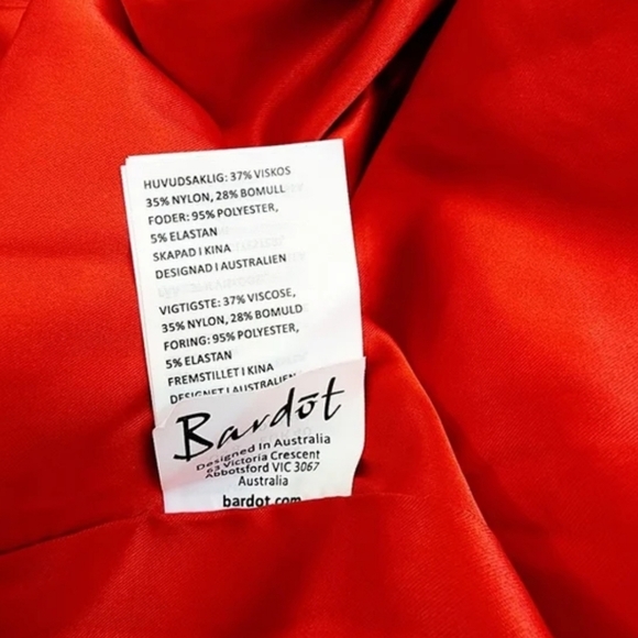 Bardot Karlie red cold shoulder lace mini dress - Picture 8 of 11